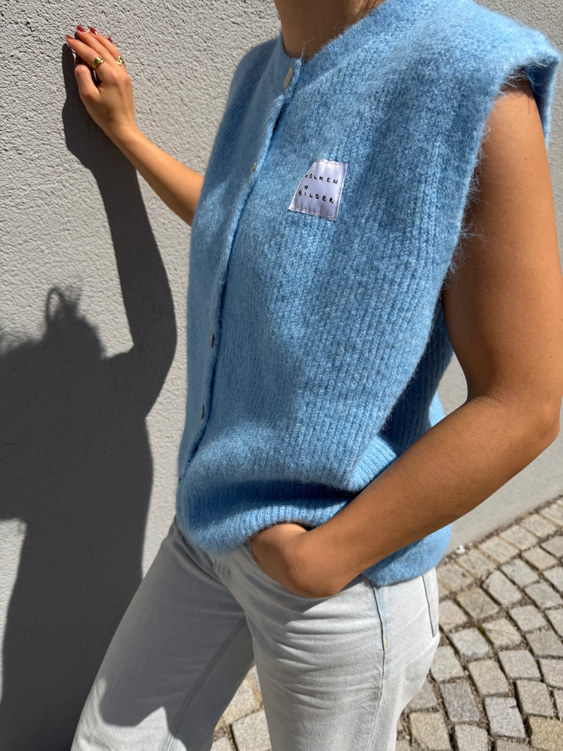 Sommerstrickweste - Hellblau