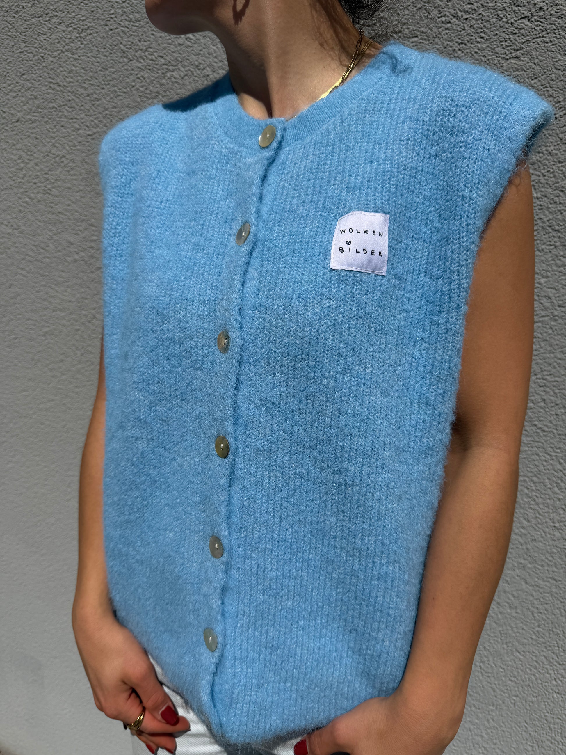 Sommerstrickweste - Hellblau
