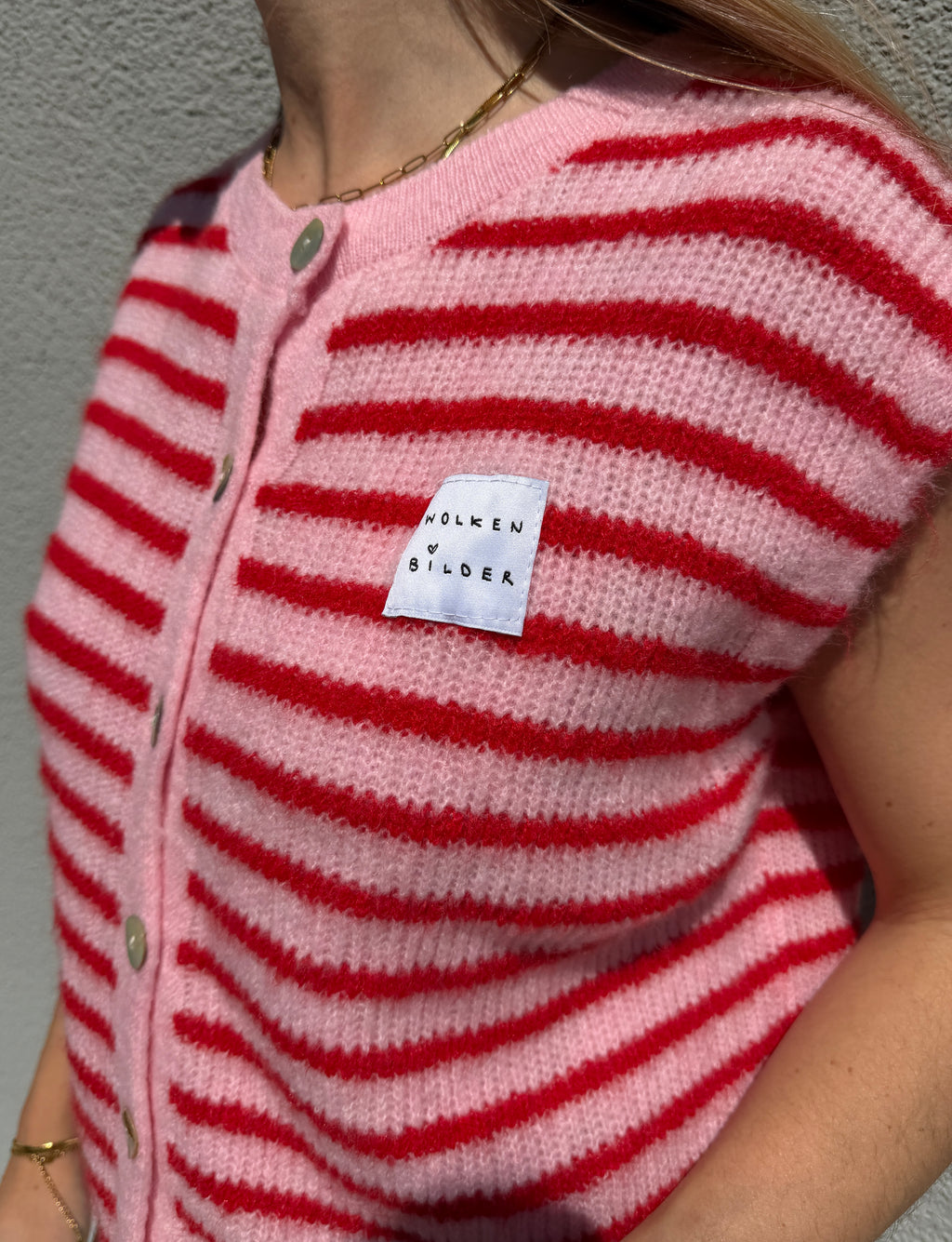 Sommerstrickweste - Rot/Rosa