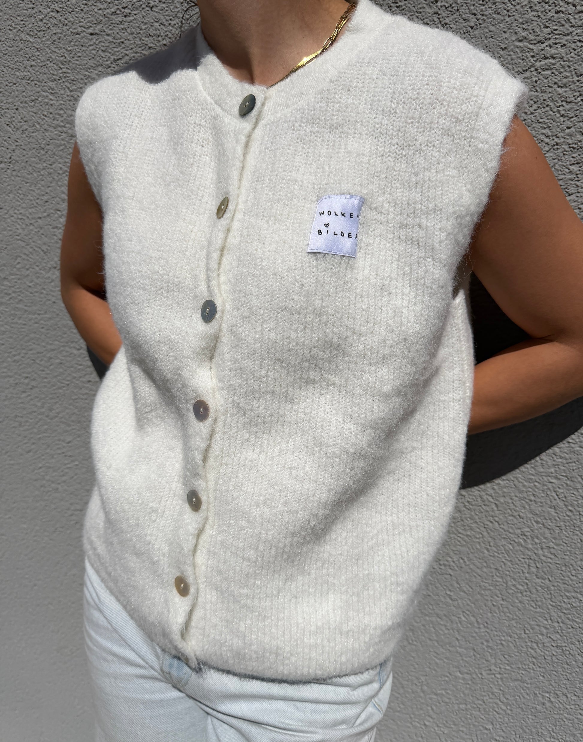 Sommerstrickweste - Weiß