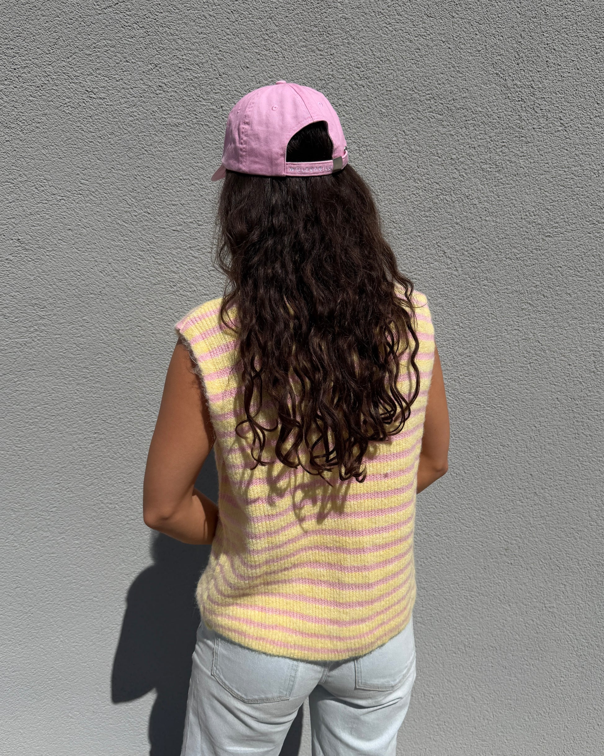 Sommerstrickweste - Gelb/Rosa