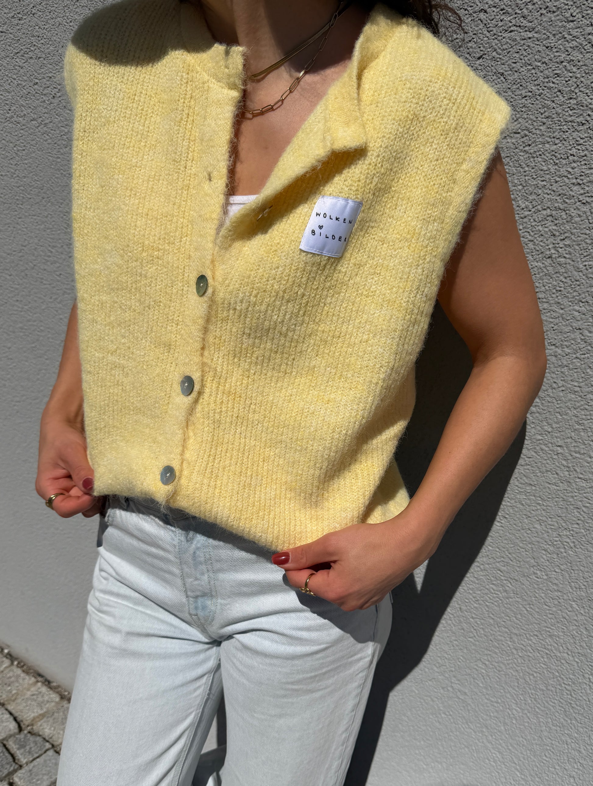 Sommerstrickweste - Gelb
