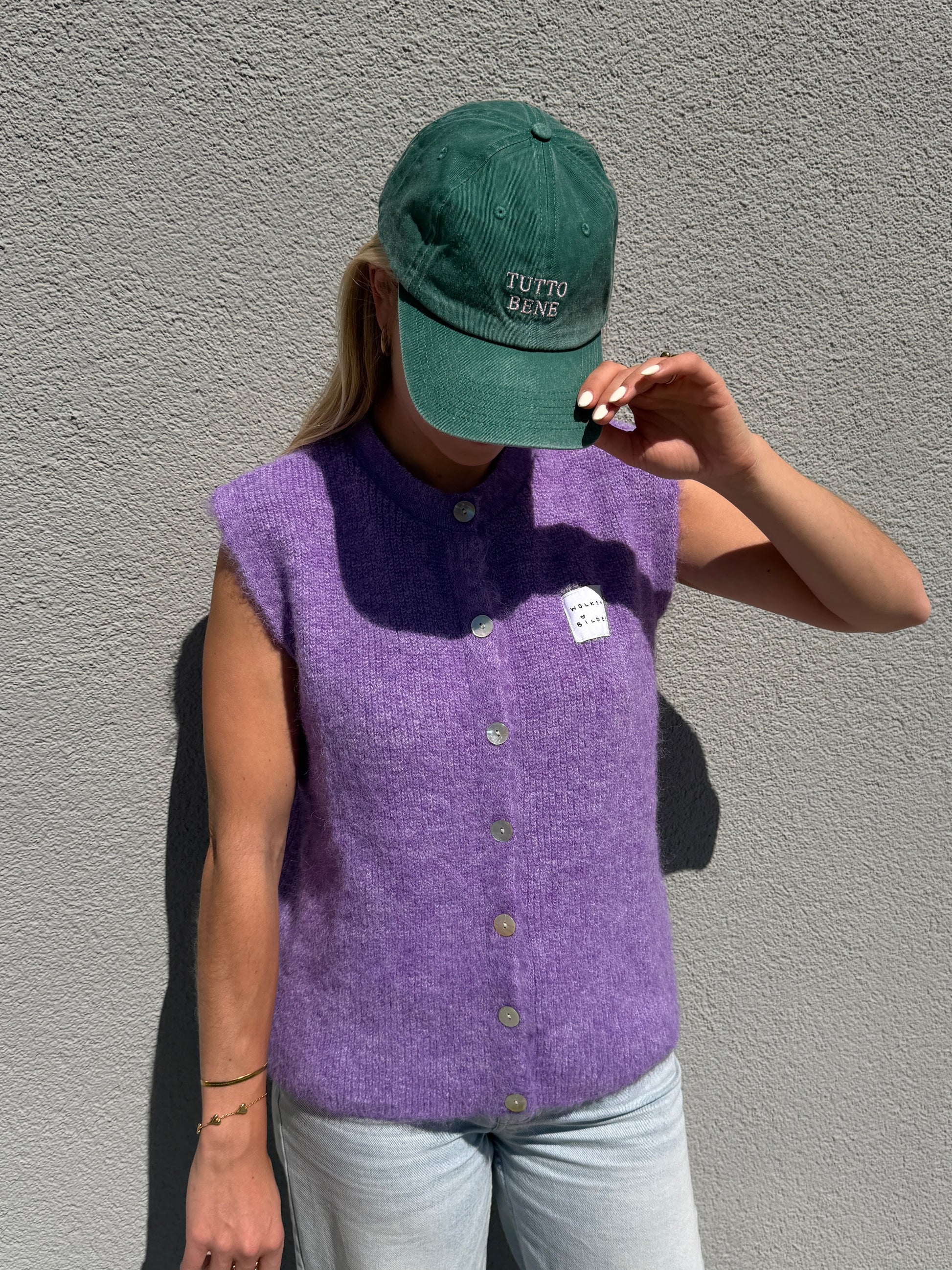 Sommerstrickweste - Lila