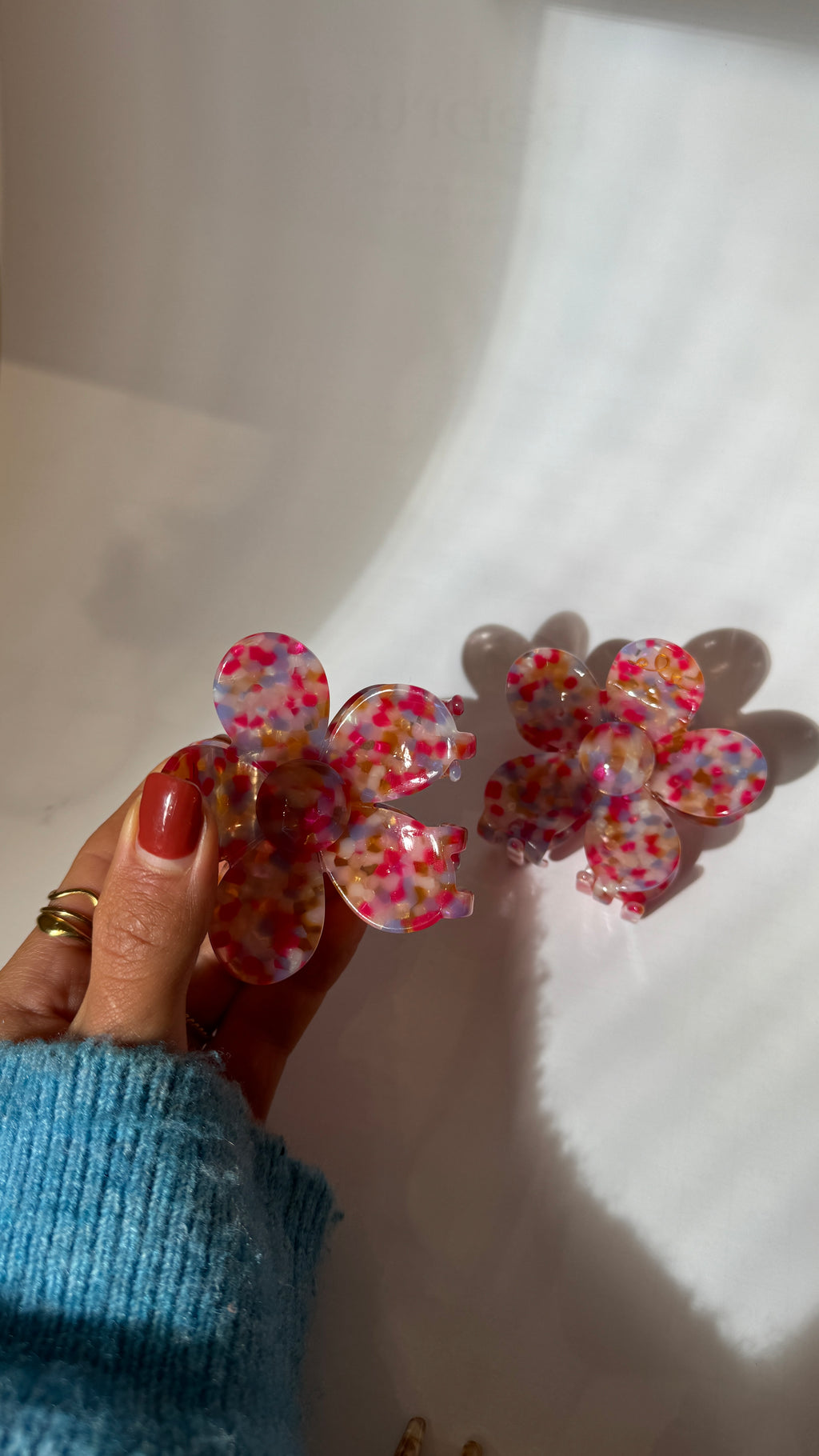 Marmorierte Haarklammer "FLORA"