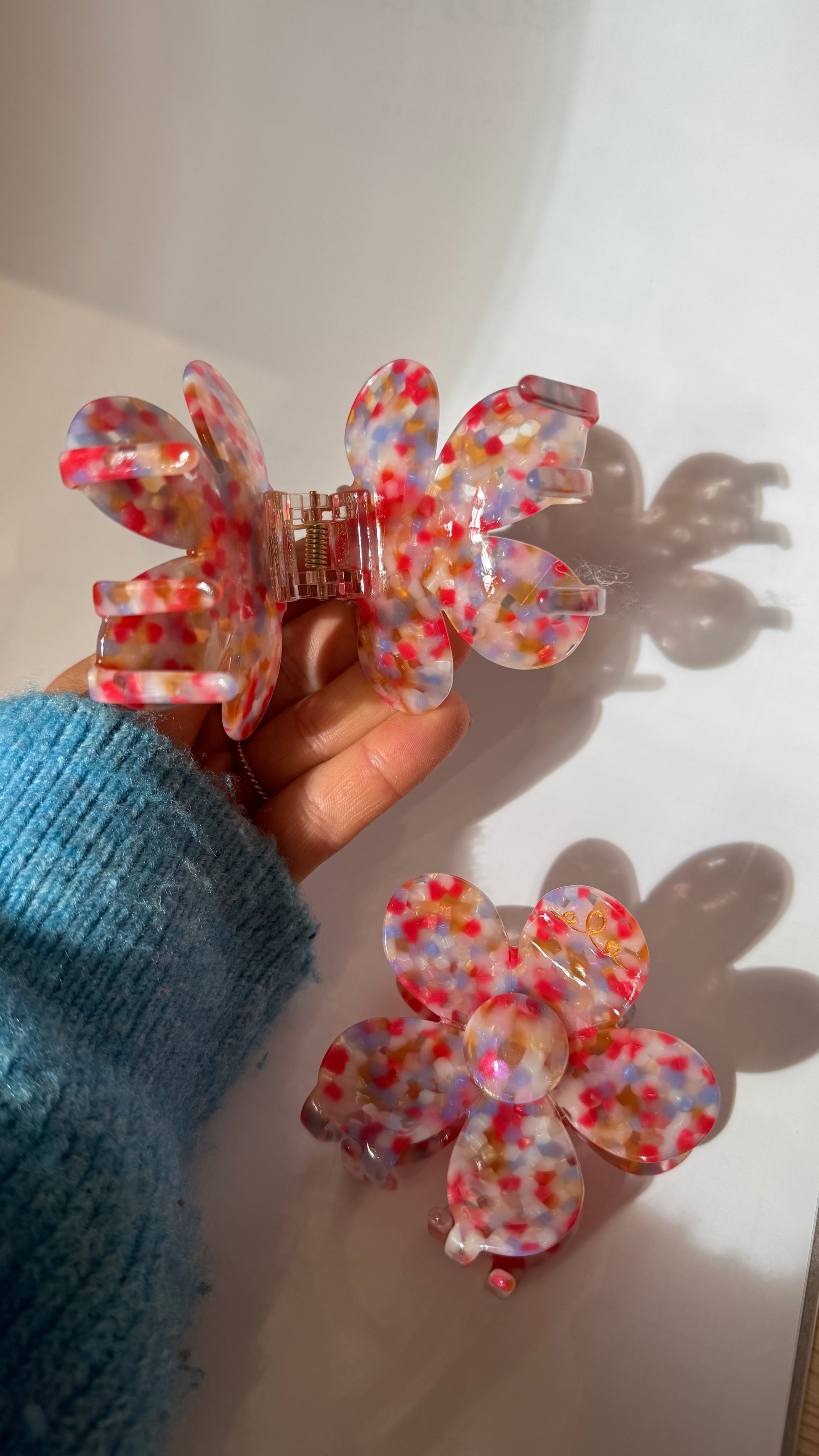 Marmorierte Haarklammer "FLORA"