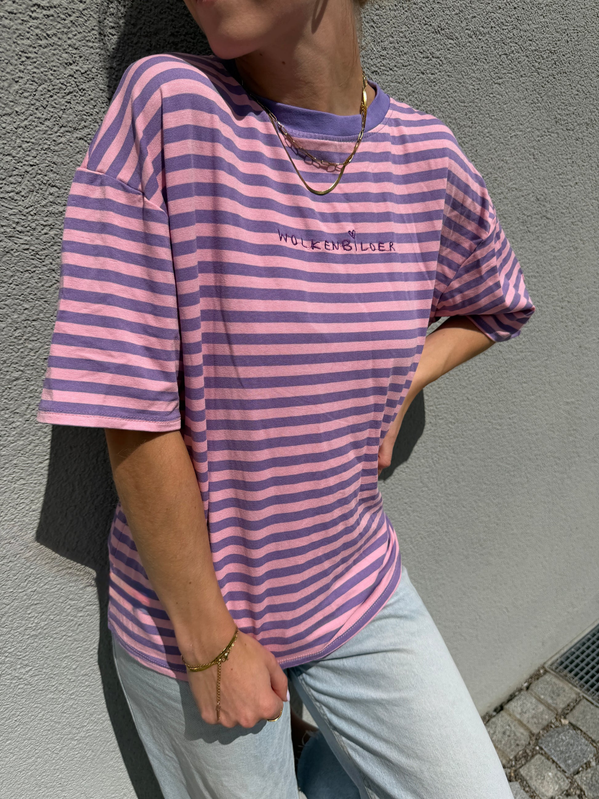 Oversized Shortsleeve stripes (pink / violett)