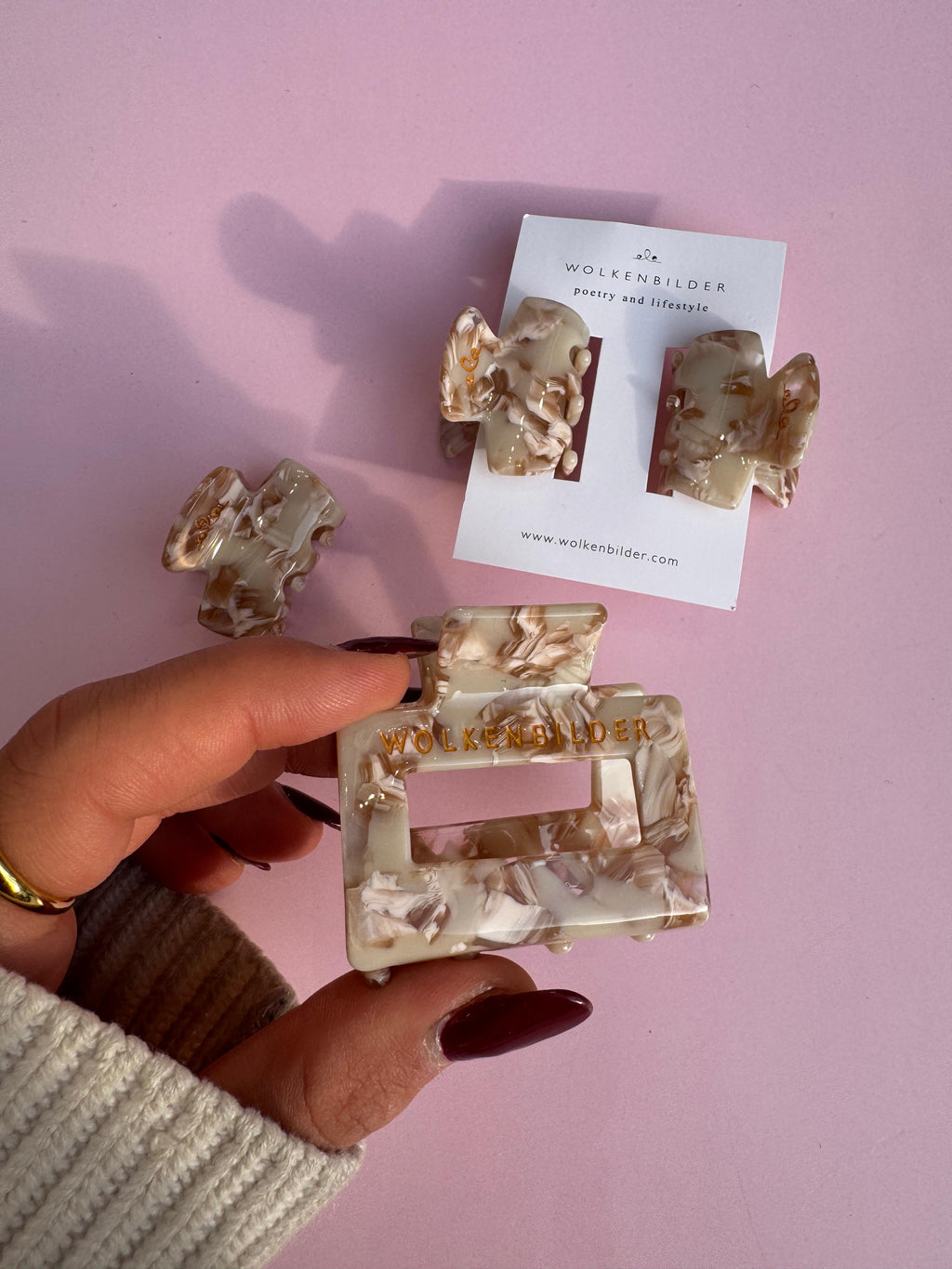 Marmorierte Haarklammer "MEL"