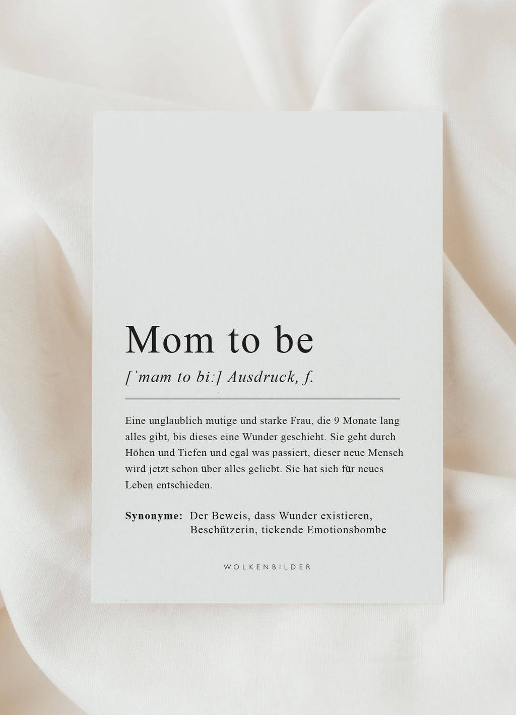 Postkarte No. 204 DEFINITION "MOM TO BE"
