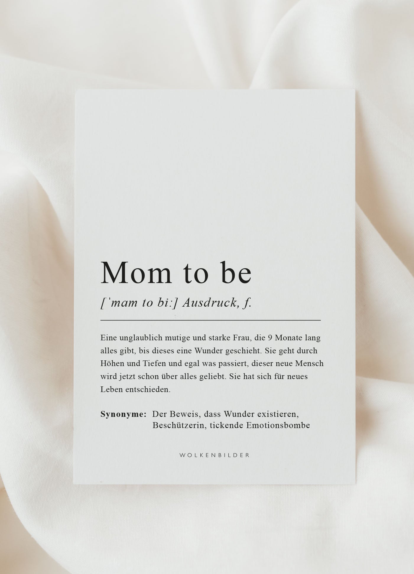 Postkarte No. 204 DEFINITION "MOM TO BE"