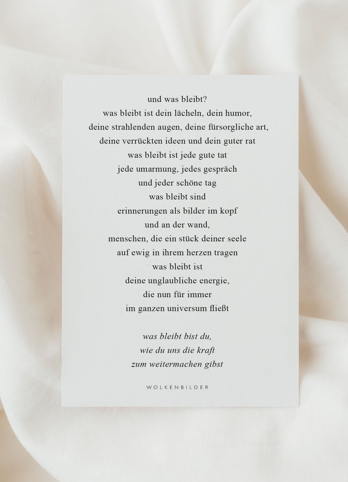 Postkarte No. 207 WAS BLEIBT - BIST DU