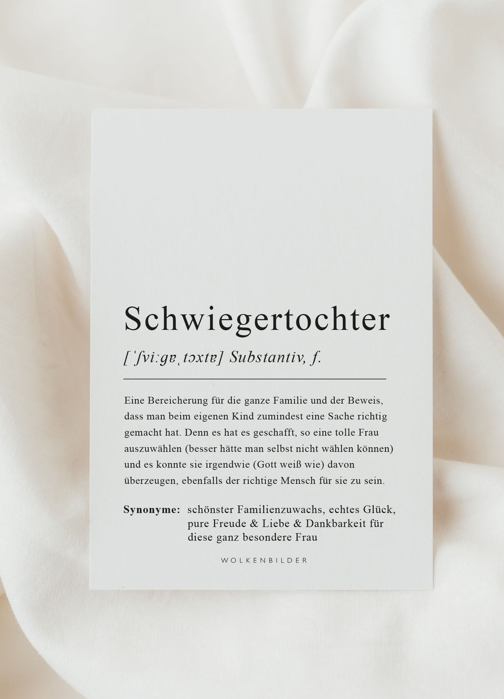 Postkarte No. 216 SCHWIEGERTOCHTER - DEFINTION