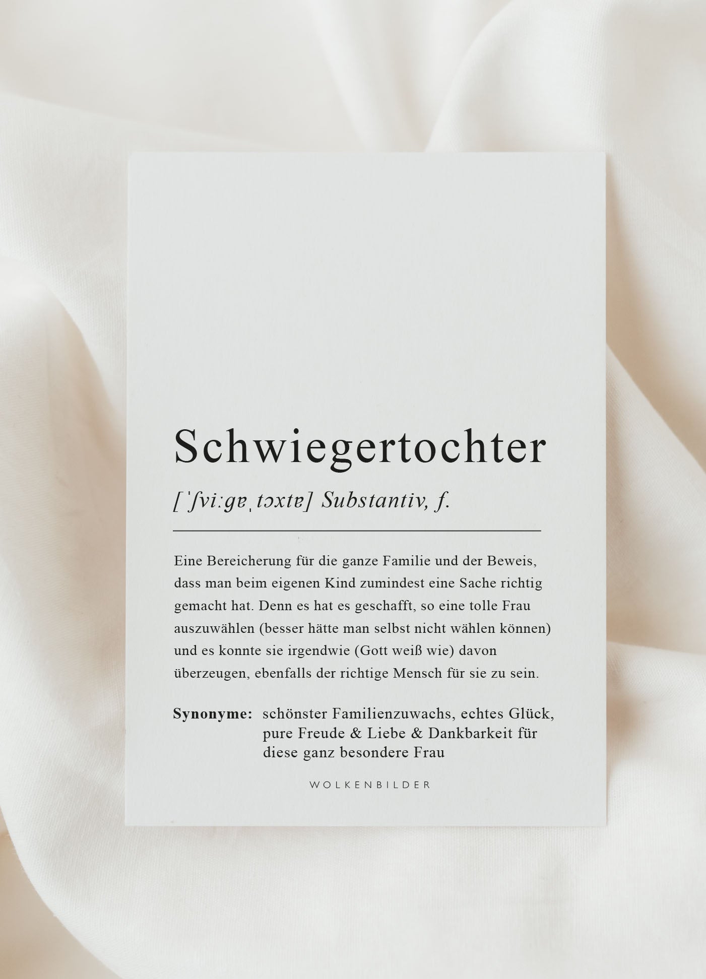 Postkarte No. 216 SCHWIEGERTOCHTER - DEFINTION