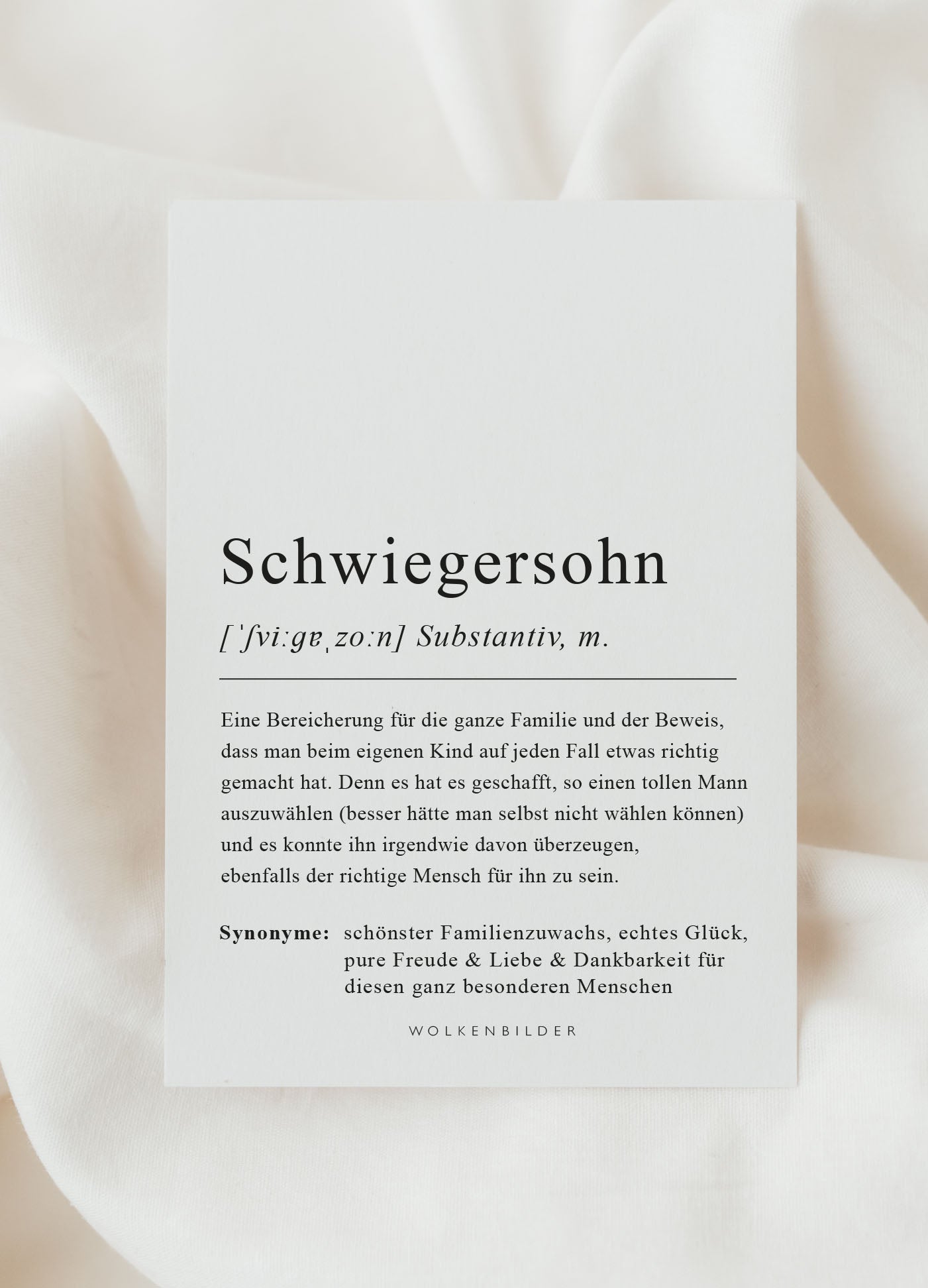 Postkarte No. 217 SCHWIEGERSOHN - DEFINTION