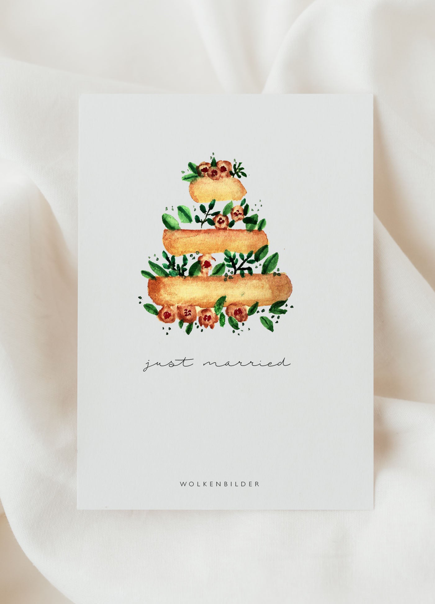 Klappkarte "JUST MARRIED CAKE"