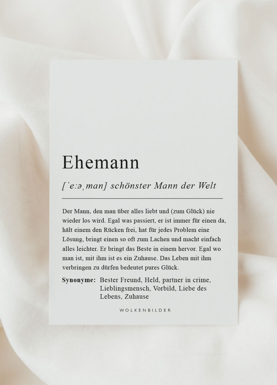 Postkarte No. 271 Definition Ehemann