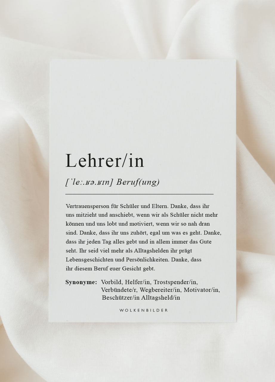 Postkarte No. 275 "LEHRER/IN"