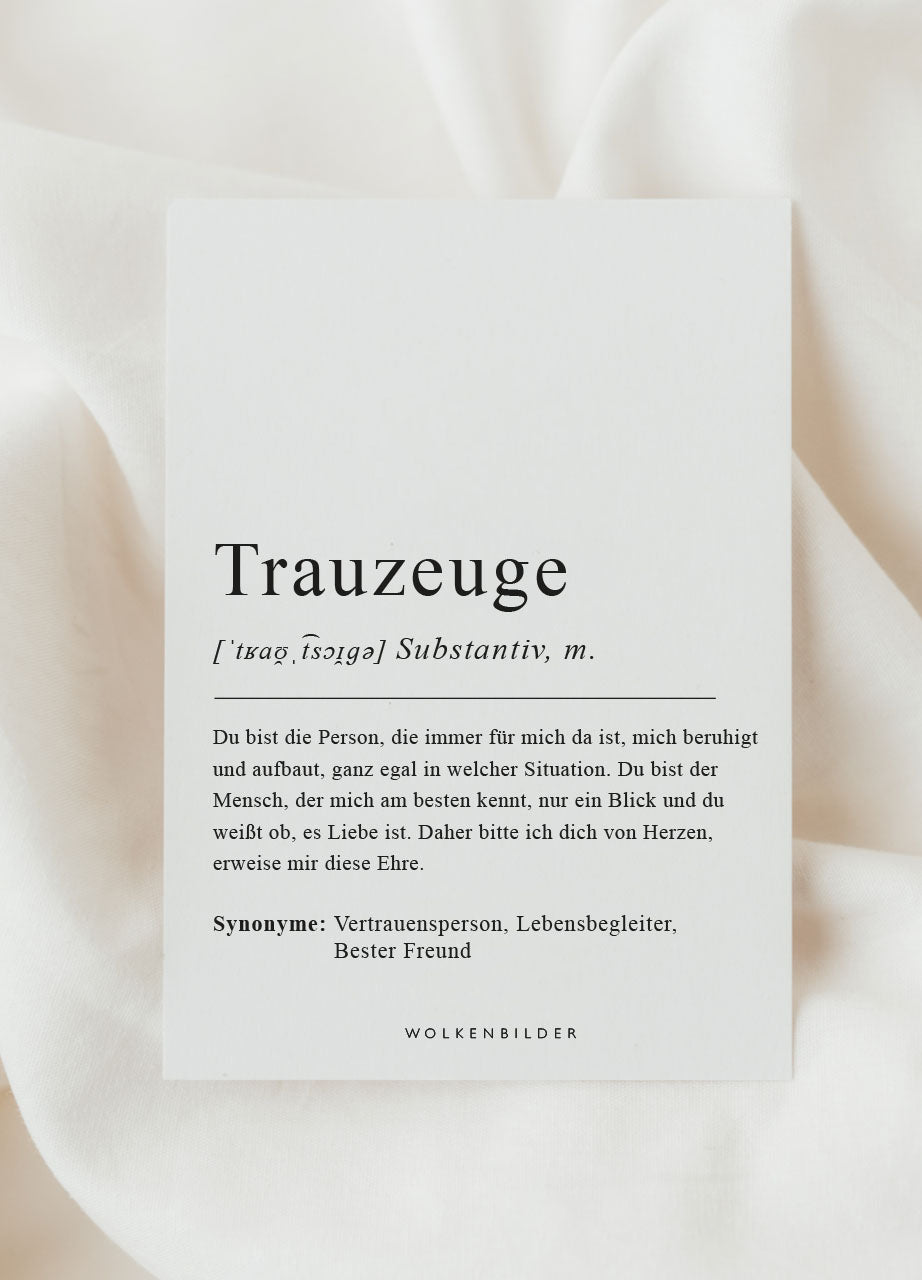 Postkarte No. 276 "TRAUZEUGE"