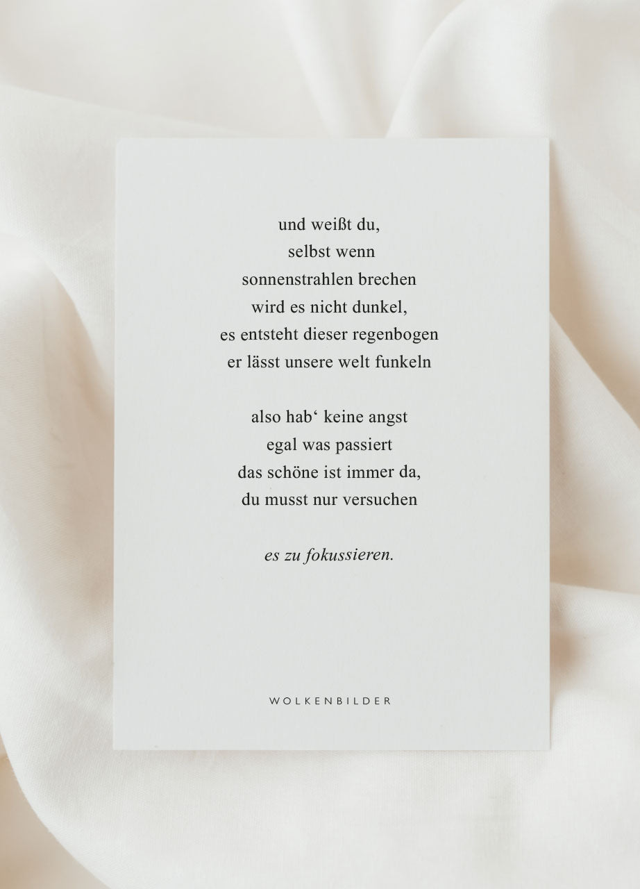 Postkarte No. 101 "SELBST WENN SONNENSTRAHLEN BRECHEN"