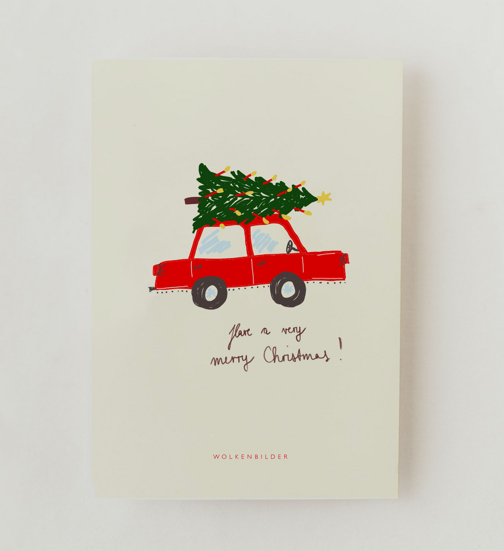 Postkarte No. 117.2 "MERRY CHRISTMAS CAR"