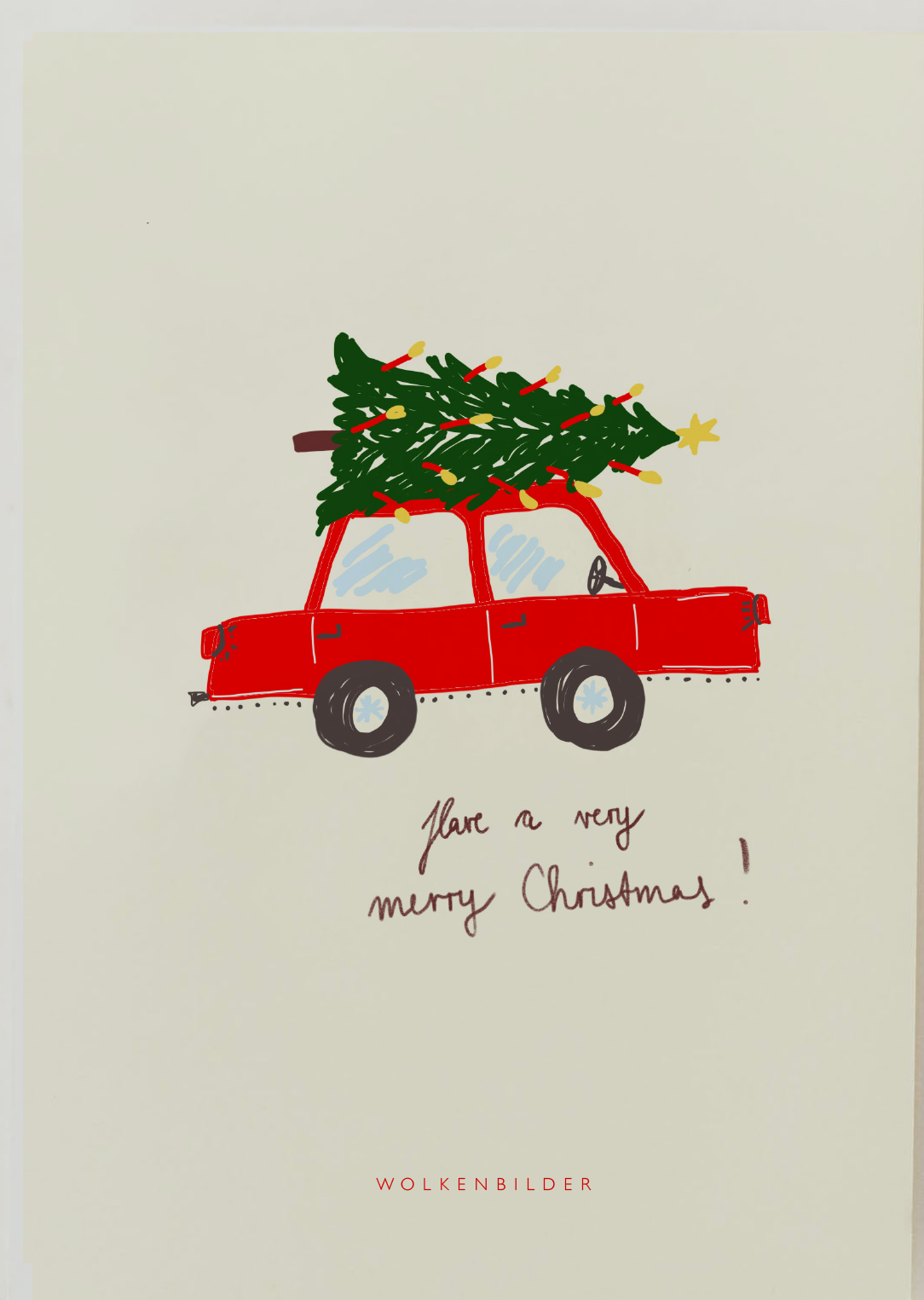 Postkarte No. 117.2 "MERRY CHRISTMAS CAR"