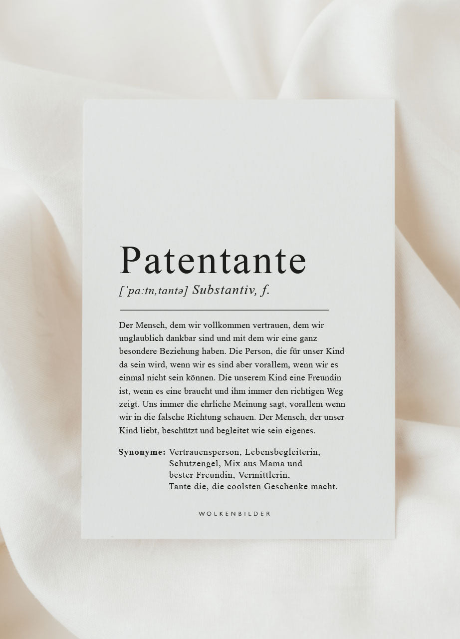 Postkarte No. 121 "PATENTANTE DEFINITION"