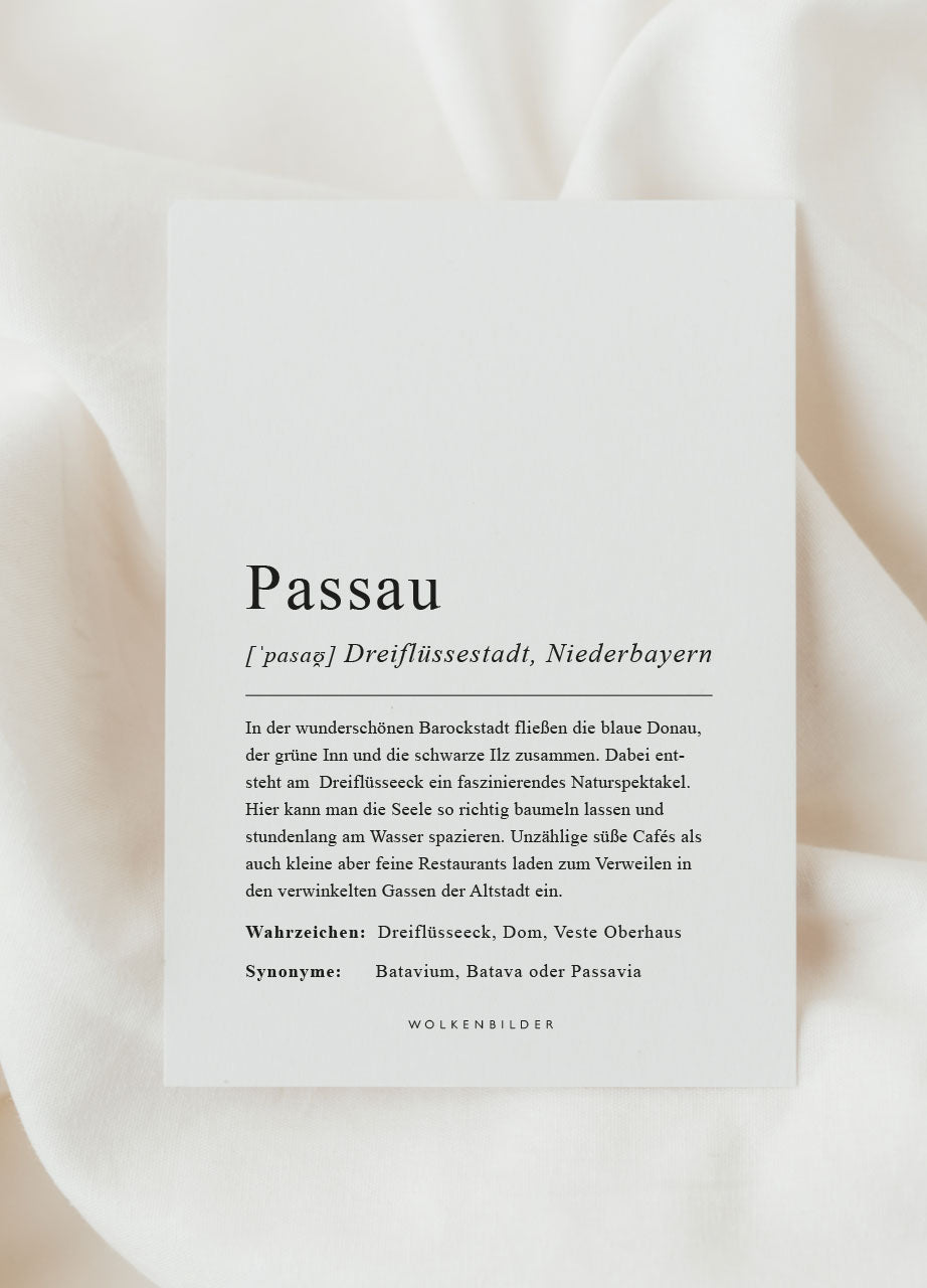 Postkarte No. 134 "PASSAU DEFINITION"