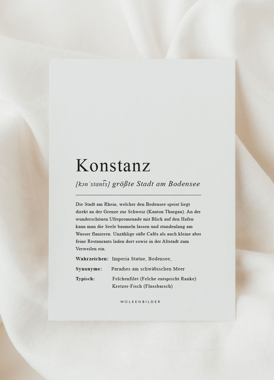 Postkarte No. 135 "KONSTANZ DEFINITION"