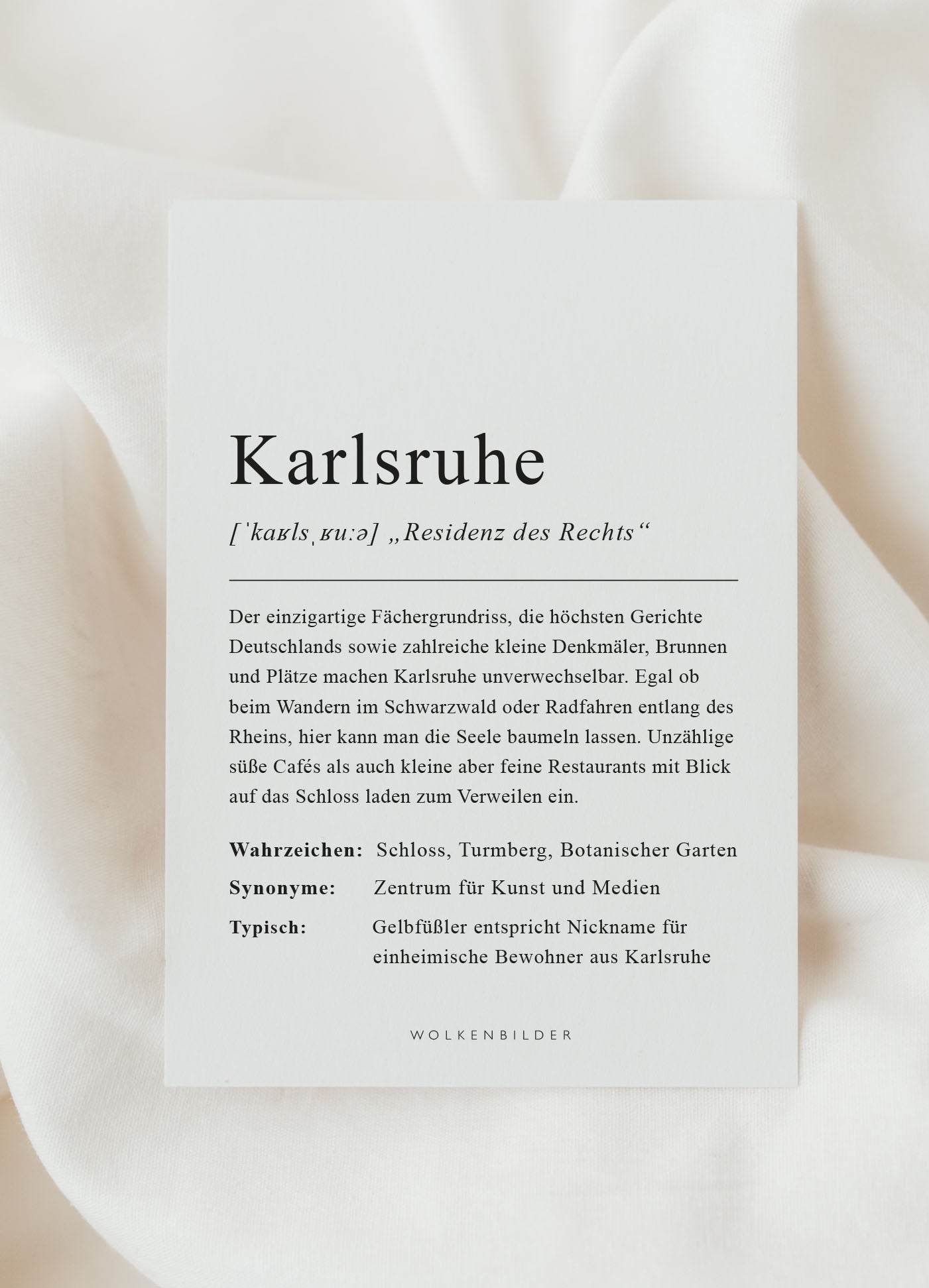 Postkarte No. 136 "KARLSRUHE DEFINITION"