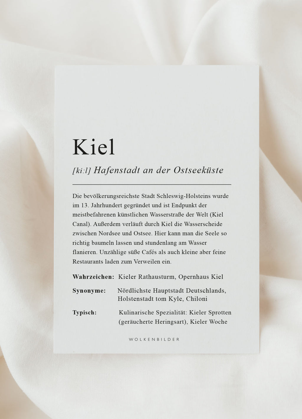 Postkarte No. 138 "KIEL DEFINITION"