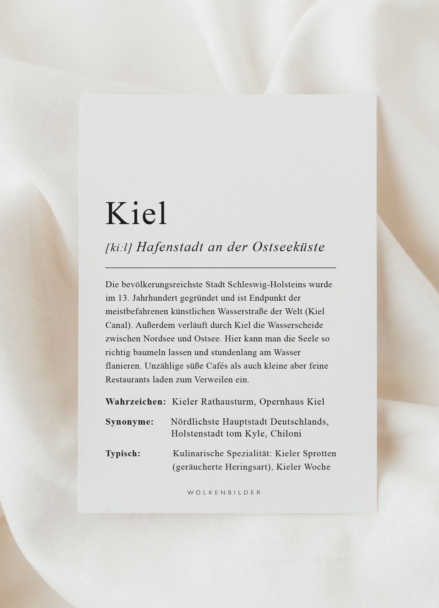 Postkarte No. 138 "KIEL DEFINITION"