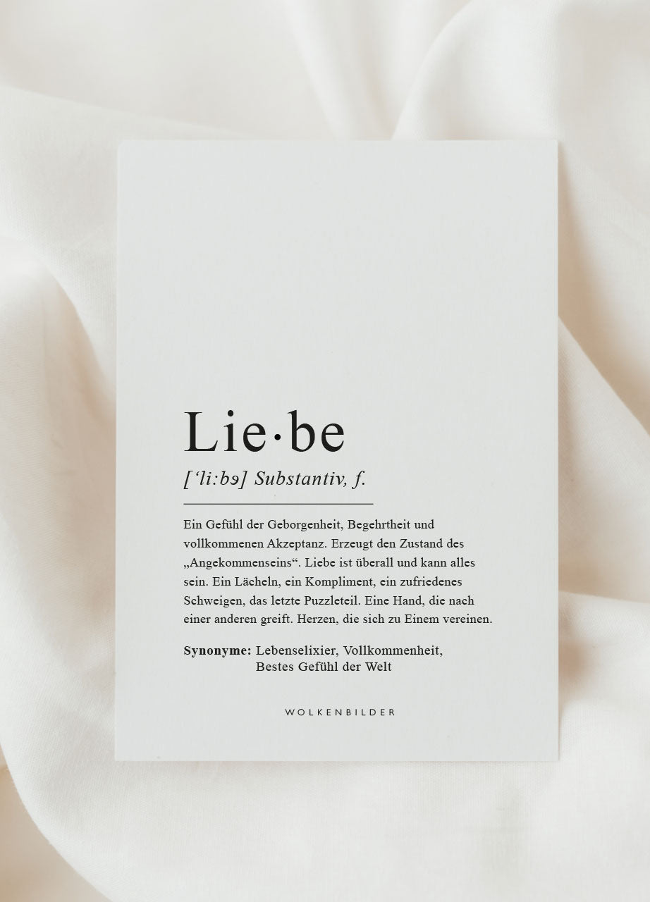 Postkarte No. 139 "LIEBE DEFINITION"