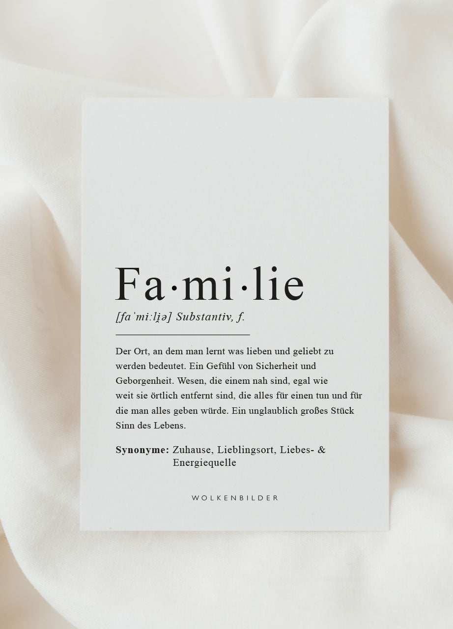 Postkarte No. 142 "FAMILIE DEFINITION"