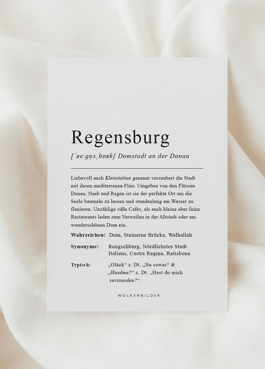 Postkarte No. 143 "REGENSBURG DEFINITION"-