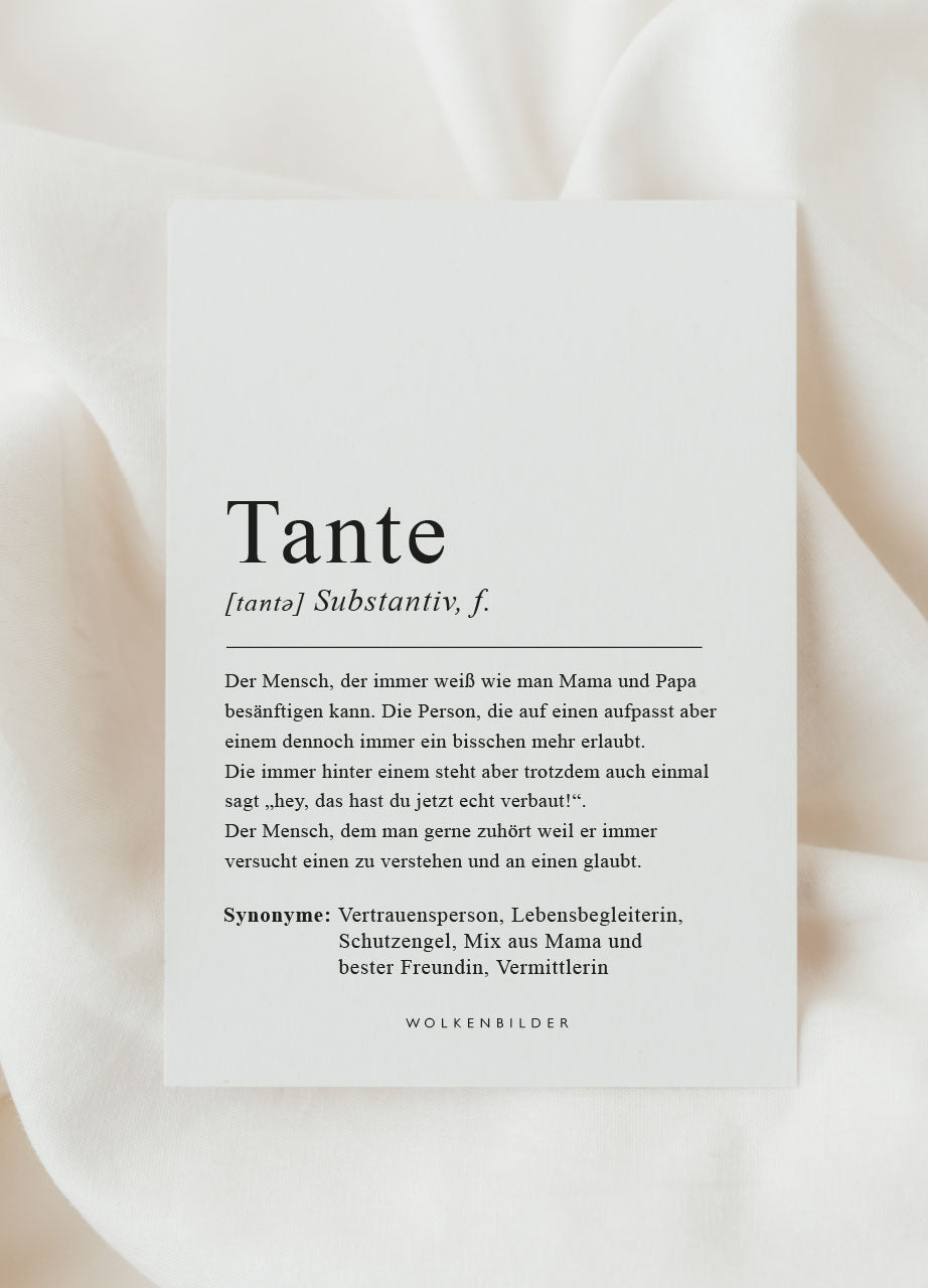 Postkarte No. 163 "TANTE DEFINITION"