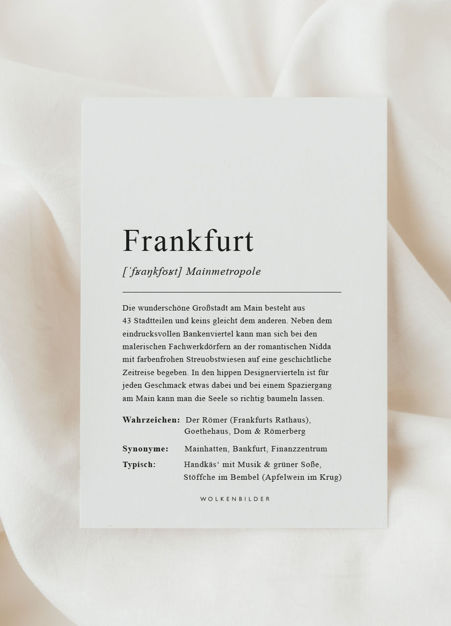 Postkarte No. 169 "FRANKFURT DEFINITION"