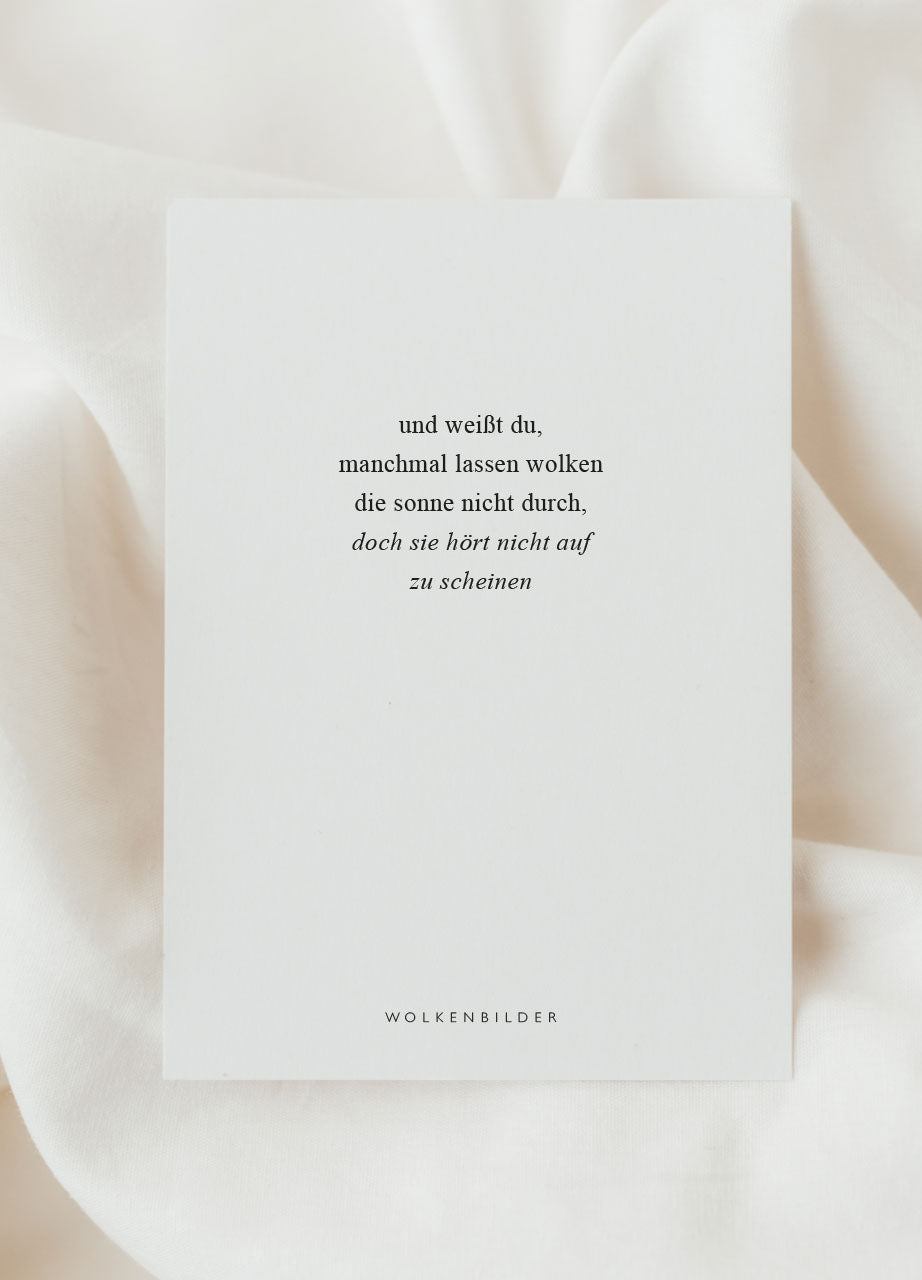 Postkarte No. 179 "HÖRT NICHT AUF ZU SCHEINEN"