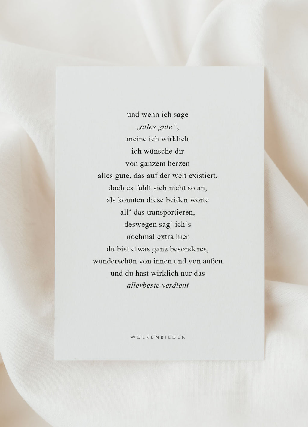 Postkarte No. 190 "DAS ALLERBESTE VERDIENT"