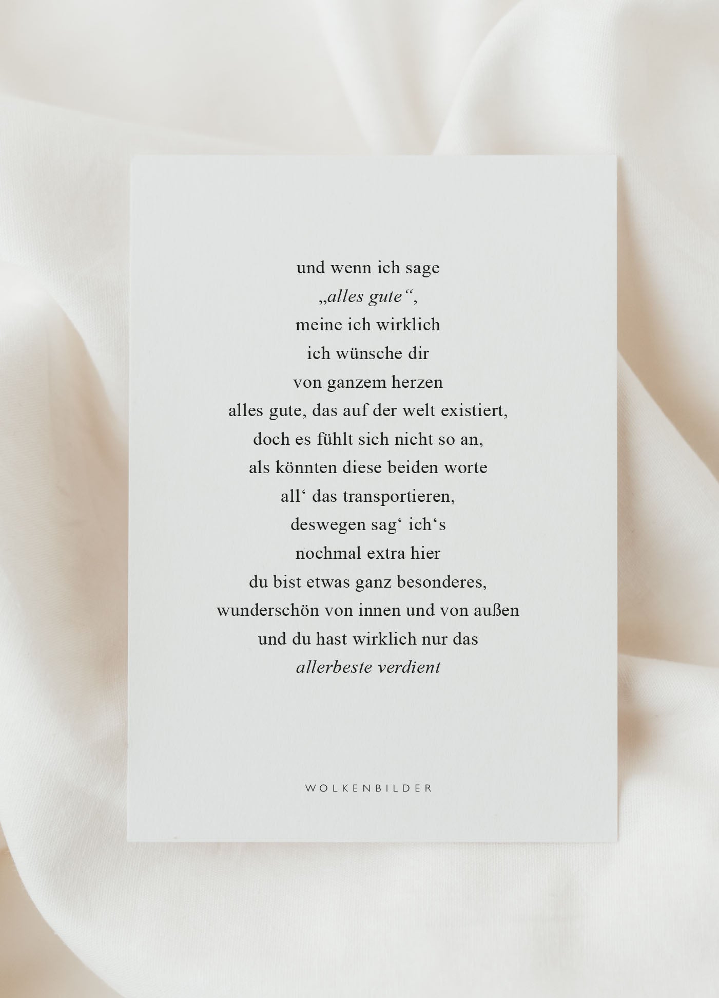 Postkarte No. 190 "DAS ALLERBESTE VERDIENT"