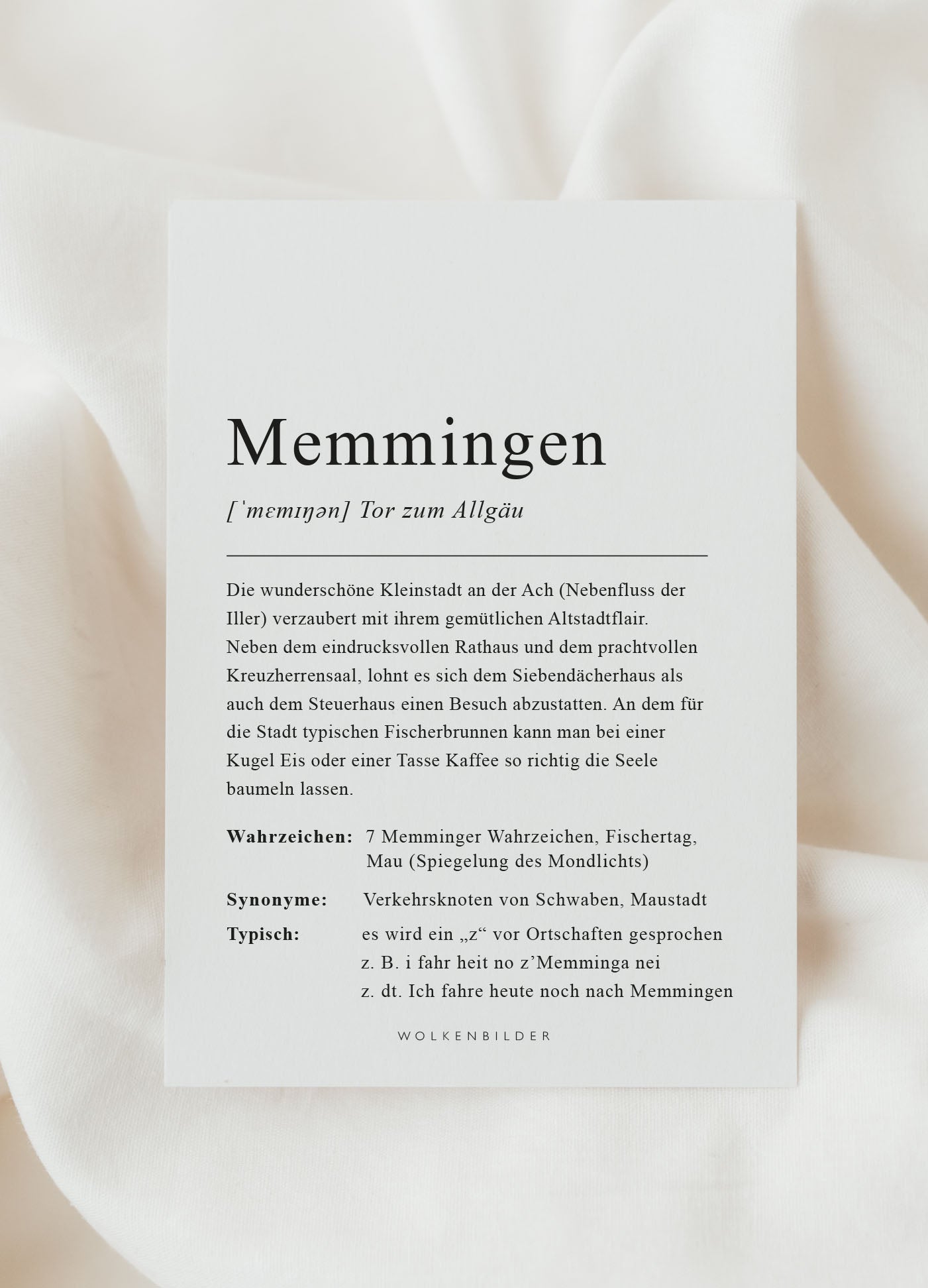 Postkarten Städte Definitionen