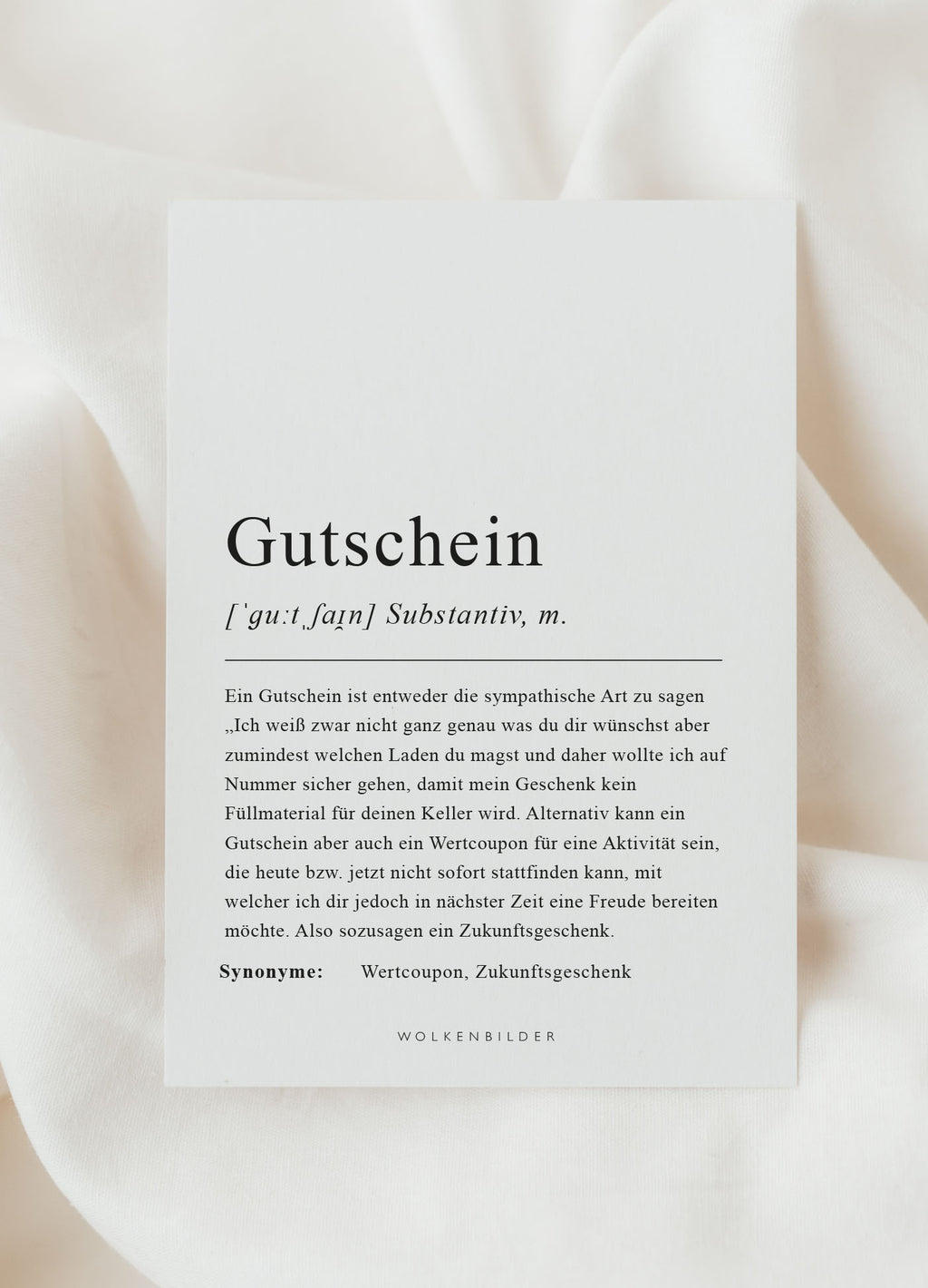 Postkarte No. 199 "GUTSCHEIN DEFINITION"