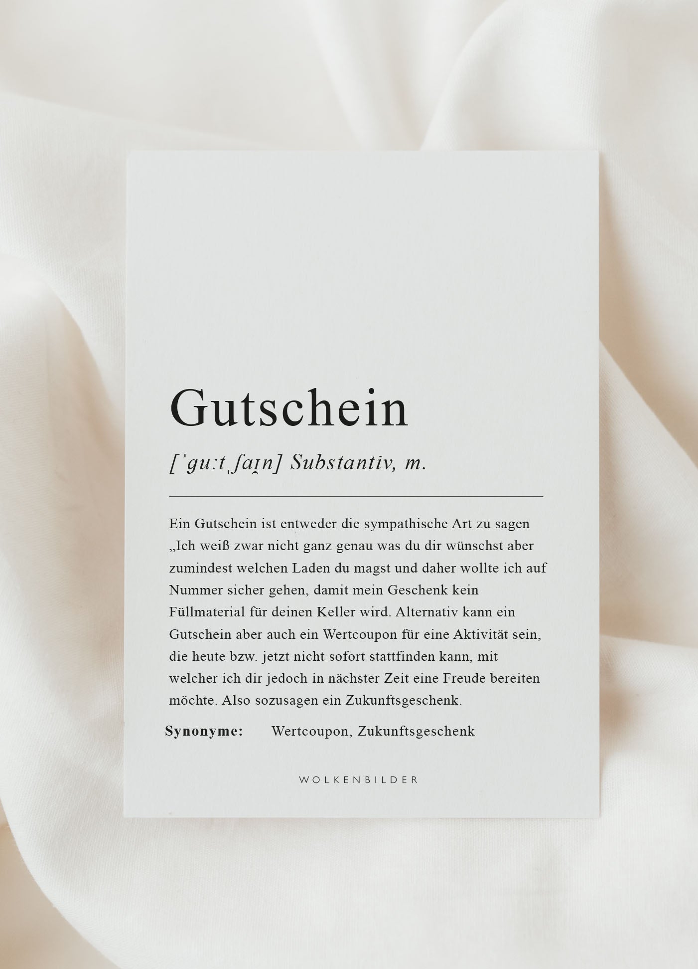 Postkarte No. 199 "GUTSCHEIN DEFINITION"