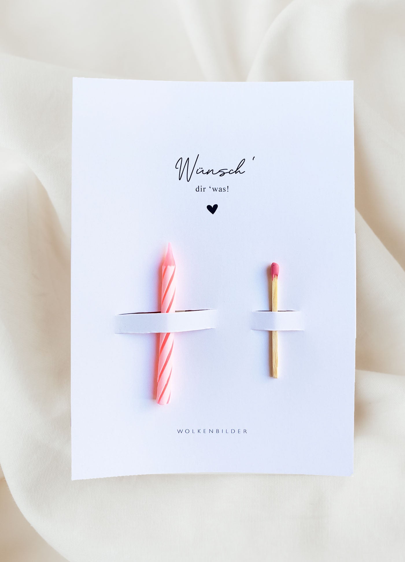 Postkarte mit echter Kerze