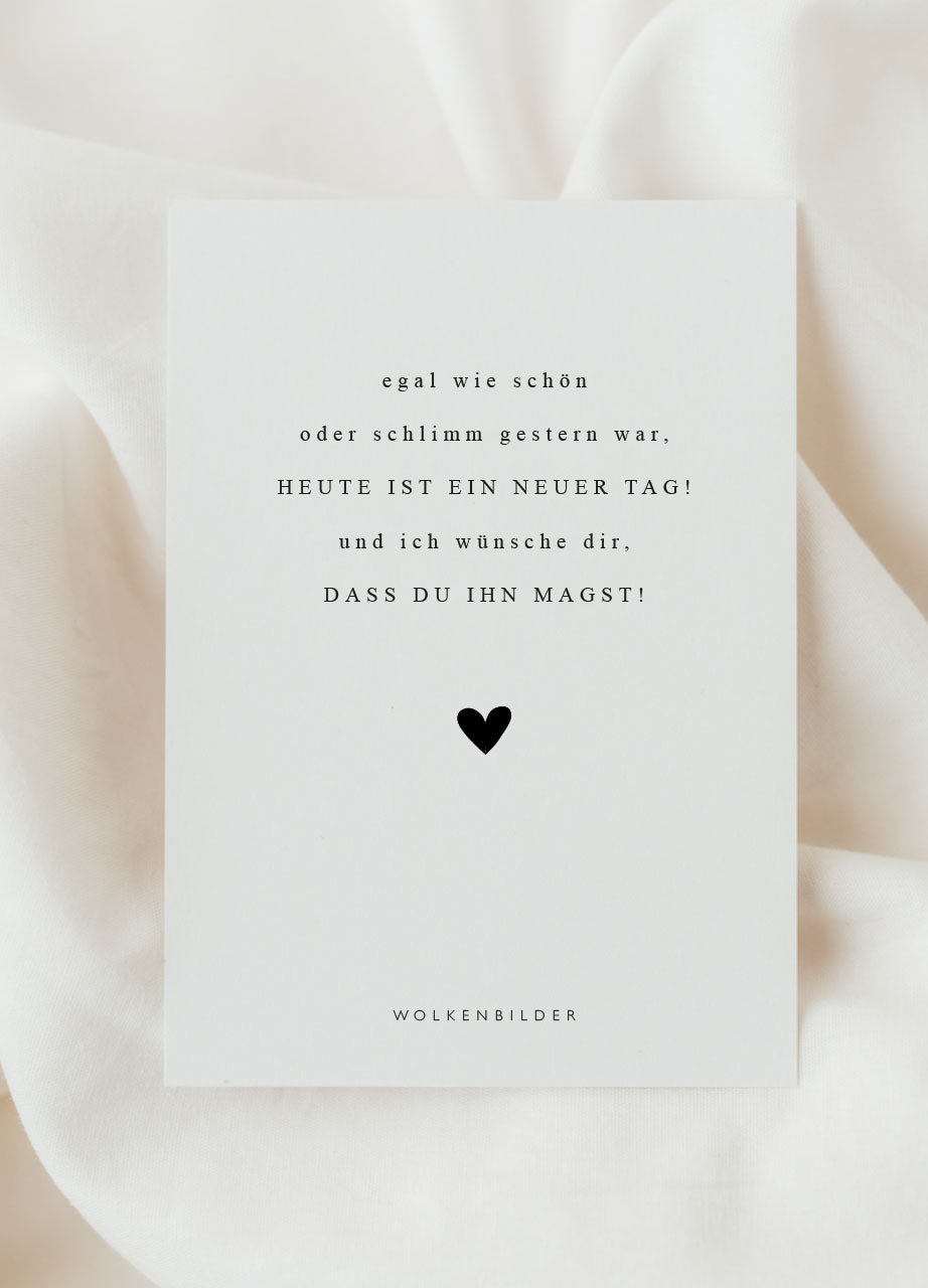 Postkarte No. 21 "NEUER TAG"