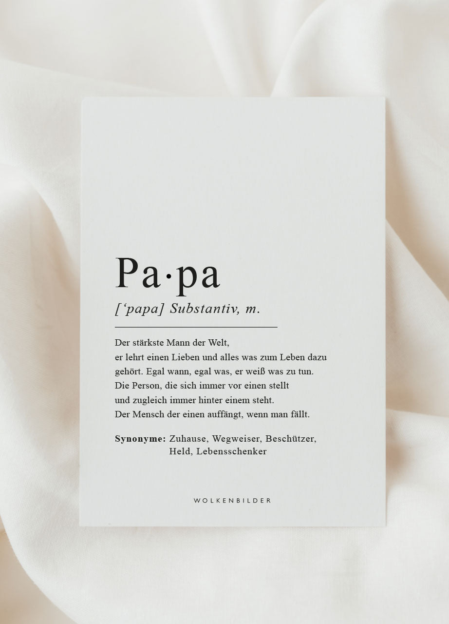 Postkarte No. 30 "PAPA DEFINITION"