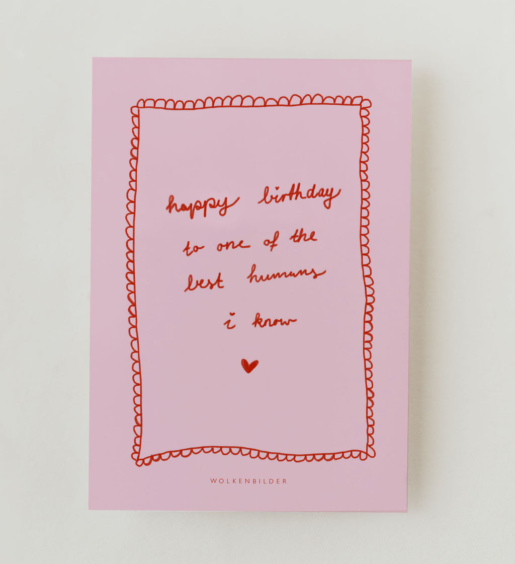 Postkarte No. 49.2 "HAPPY BIRTHDAY - BEST HUMAN"