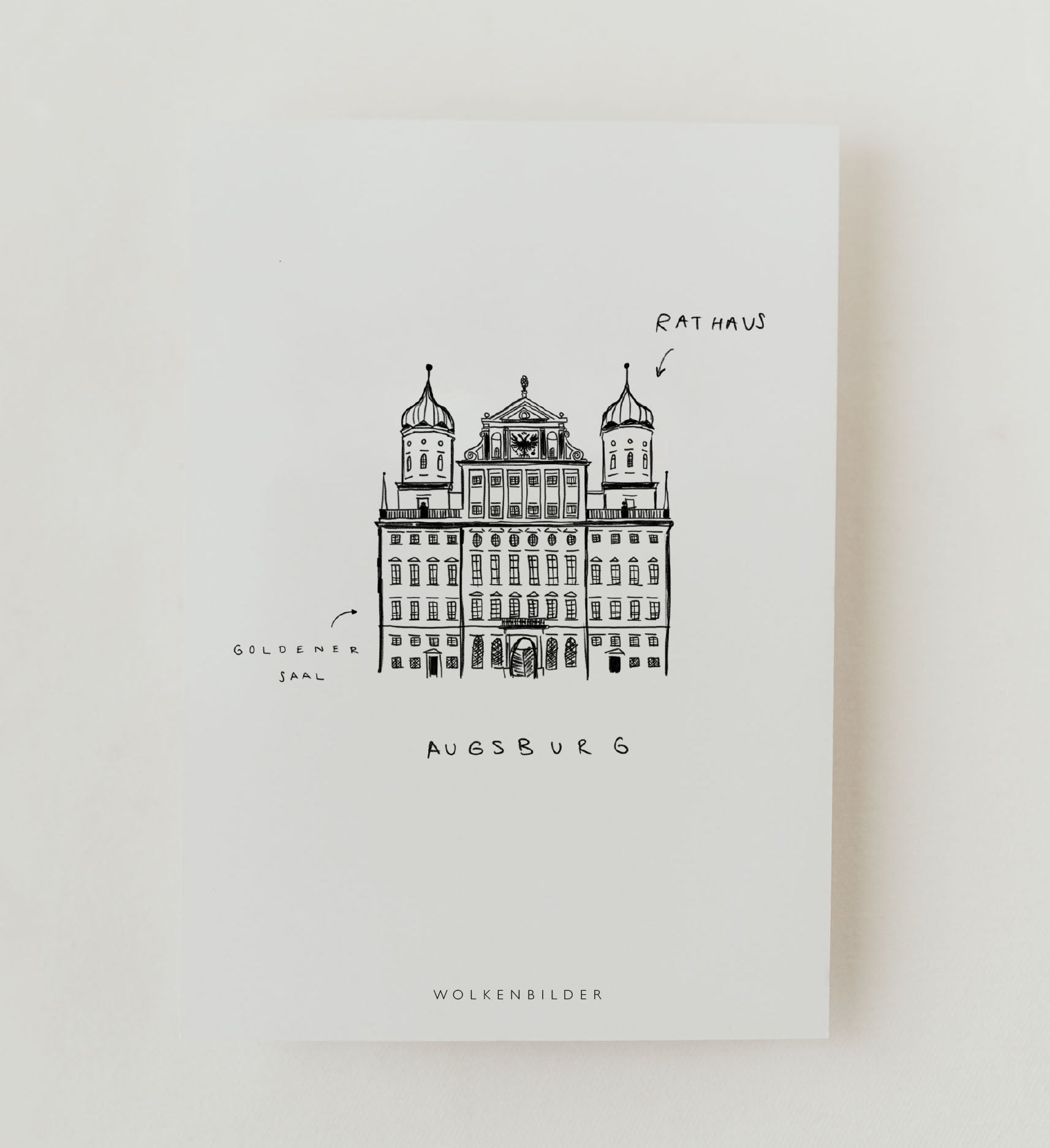 Postkarte No. 51.2  "RATHAUS AUGSBURG"