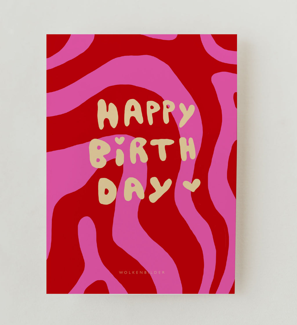 Postkarte No. 63.2 Happy Birthday (wavy)