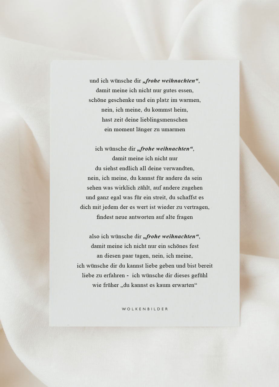 Postkarte No. 65 "FROHE WEIHNACHTEN"