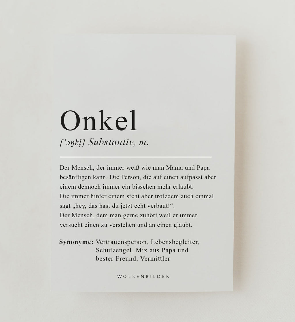 Postkarte No. 66 "ONKEL DEFINITION"