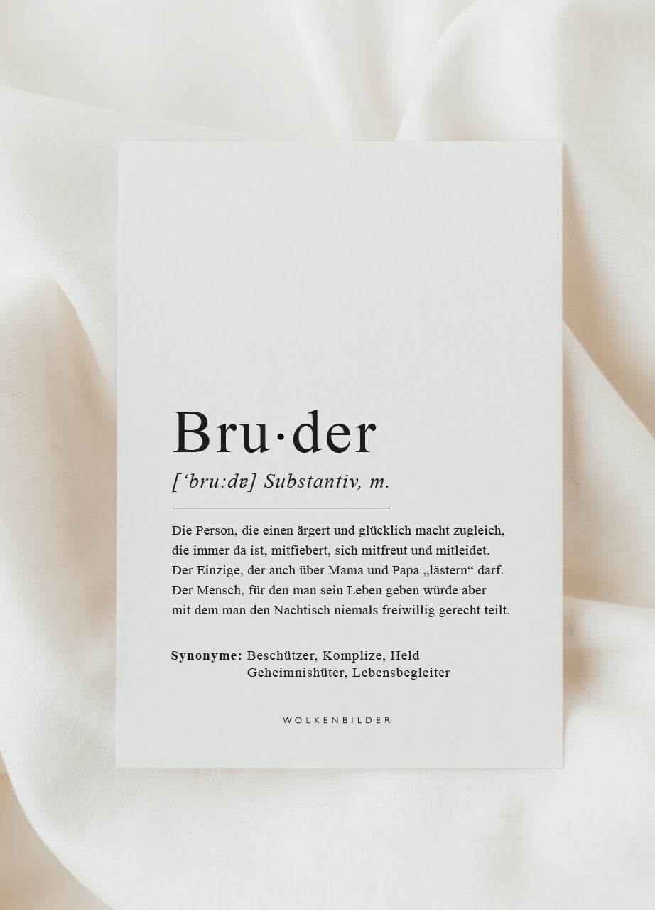 Postkarte No. 84 "BRUDER DEFINITION"